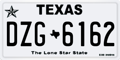 TX license plate DZG6162