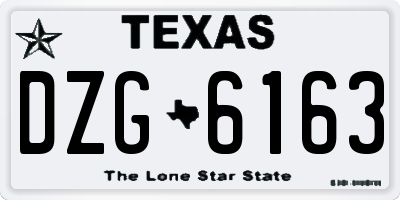 TX license plate DZG6163