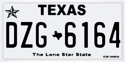 TX license plate DZG6164