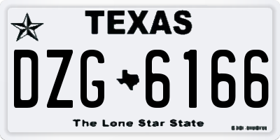 TX license plate DZG6166