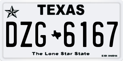 TX license plate DZG6167