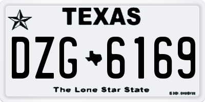 TX license plate DZG6169