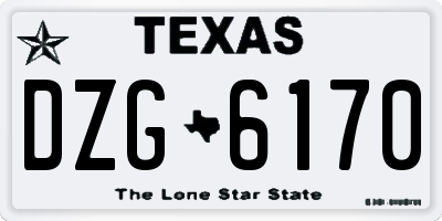 TX license plate DZG6170