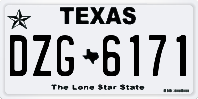 TX license plate DZG6171