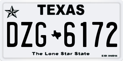 TX license plate DZG6172