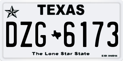 TX license plate DZG6173