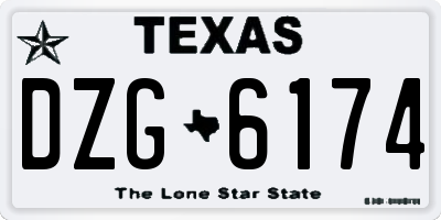 TX license plate DZG6174