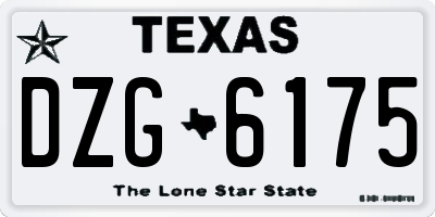 TX license plate DZG6175