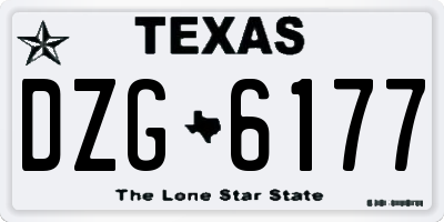TX license plate DZG6177