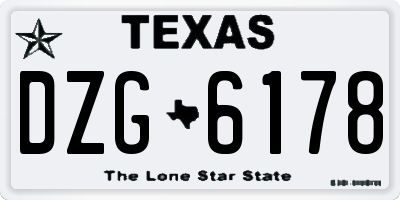 TX license plate DZG6178