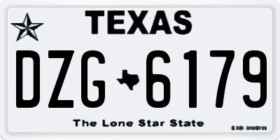 TX license plate DZG6179
