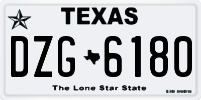 TX license plate DZG6180