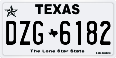 TX license plate DZG6182