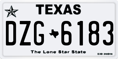 TX license plate DZG6183