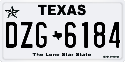 TX license plate DZG6184