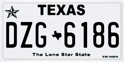 TX license plate DZG6186
