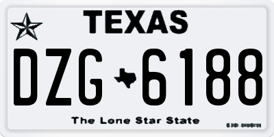TX license plate DZG6188