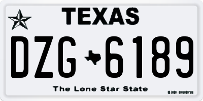 TX license plate DZG6189