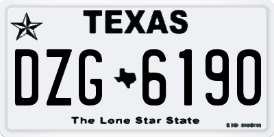 TX license plate DZG6190