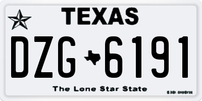 TX license plate DZG6191