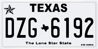 TX license plate DZG6192