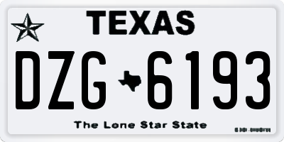 TX license plate DZG6193