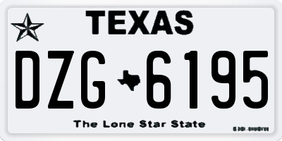 TX license plate DZG6195