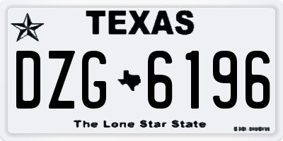TX license plate DZG6196