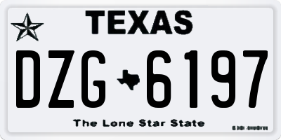 TX license plate DZG6197