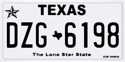 TX license plate DZG6198