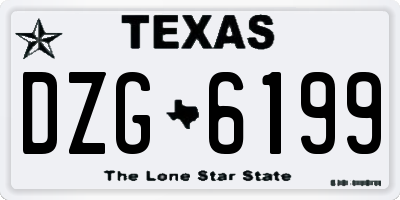 TX license plate DZG6199