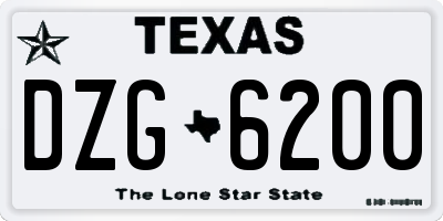 TX license plate DZG6200