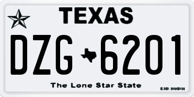 TX license plate DZG6201