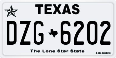 TX license plate DZG6202