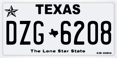 TX license plate DZG6208