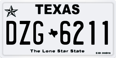 TX license plate DZG6211