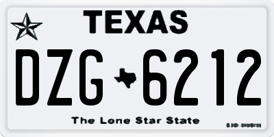 TX license plate DZG6212