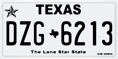 TX license plate DZG6213