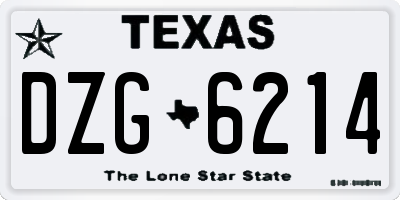TX license plate DZG6214