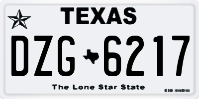 TX license plate DZG6217