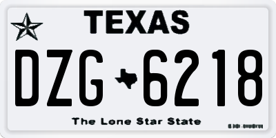 TX license plate DZG6218