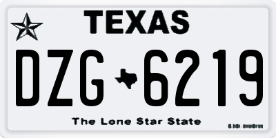 TX license plate DZG6219