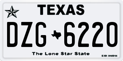 TX license plate DZG6220