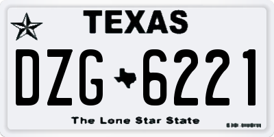 TX license plate DZG6221