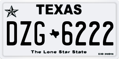TX license plate DZG6222