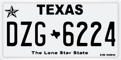 TX license plate DZG6224