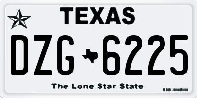 TX license plate DZG6225