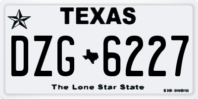 TX license plate DZG6227