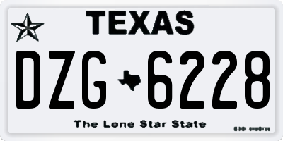 TX license plate DZG6228