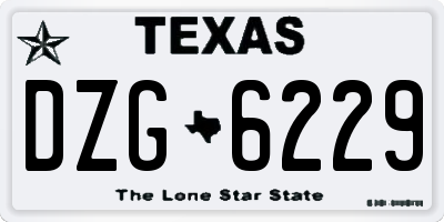 TX license plate DZG6229